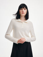 [Preview] Cashmere Wool Blend Convertible High Neck Women Sweater GOELIA