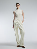 100% Wool Ribbed Women Turtleneck Tank Top GOELIA
