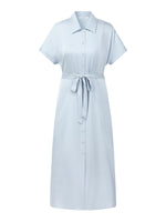 22MM Mulberry Silk Women Maxi Shirt Dress GOELIA
