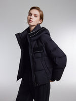 [Preview] Knit-Spliced Hooded Goose Down Jacket GOELIA