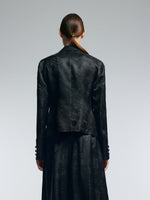 19MM Gambiered Canton Gauze Women Jacquard H-Line Blazer GOELIA