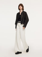 18MM Gambiered Canton Gauze Balloon Hem Women Jacket GOELIA