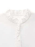 Cotton Ruffle Collar Women Shirt GOELIA