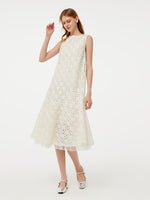 Embroidered Mesh Women Vest Midi Dress With Belt GOELIA