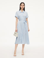 22MM Mulberry Silk Women Maxi Shirt Dress GOELIA