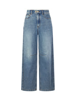 Cotton Denim Adjustable Waist Women Curved Jeans GOELIA
