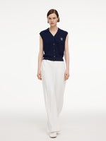 Lyocell Blend V-Neck Women Knit Vest GOELIA