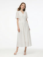 [Preview] Tencel Blend V-Neck Women Maxi Dress GOELIA