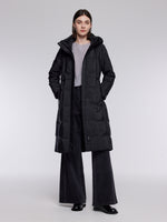 [Preview] Drawstring Waist Hooded Goose Down Overcoat GOELIA