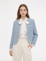 Single-Breasted Round Neck Women Jacket GOELIA