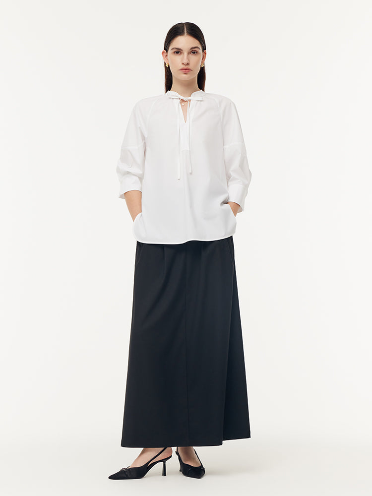 Cotton Tie Front Women Blouse GOELIA