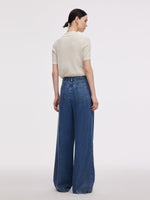 100% Tencel Denim Women Adjustable Waist Jeans GOELIA
