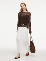 Elastic Waist Wrinkle-Resistant A-Line Women Knit Skirt GOELIA