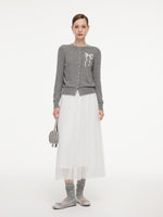 Hand-Sewn Bow Beaded Button Women Cardigan GOELIA