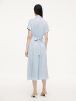 22MM Mulberry Silk Women Maxi Shirt Dress GOELIA