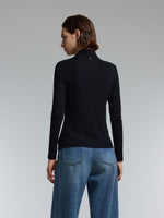 [Preview] Tencel Acetate Silk Blend Women Mock Neck Knit Top GOELIA