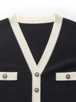 Tencel Blend Contrast Trim Women Knit Vest GOELIA