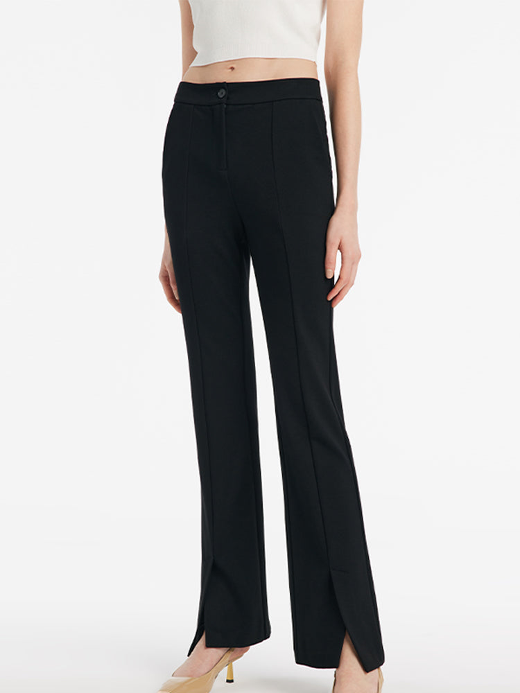 Mid-Rise Slit Micro-Flared Women Pants GOELIA