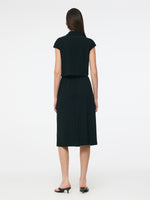 Triacetate Faux Two-Piece Cap Sleeve Women Blazer Midi Dress GOELIA