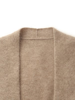Light Camel Brushed Cashmere Short Women Cardigan GOELIA