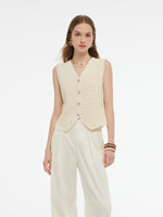 V-Neck Slim Fit Women Knit Vest GOELIA