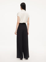 Four-Way Stretch Straight Leg Women Asymmetric Wrap Pants GOELIA