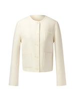 Cashmere Wool Blend Double-Faced Women Crop Jacket GOELIA