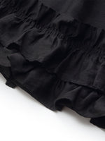 Tencel Ruffle Hem Women Tiered Vest Midi Dress With Slip Dress And Belt GOELIA