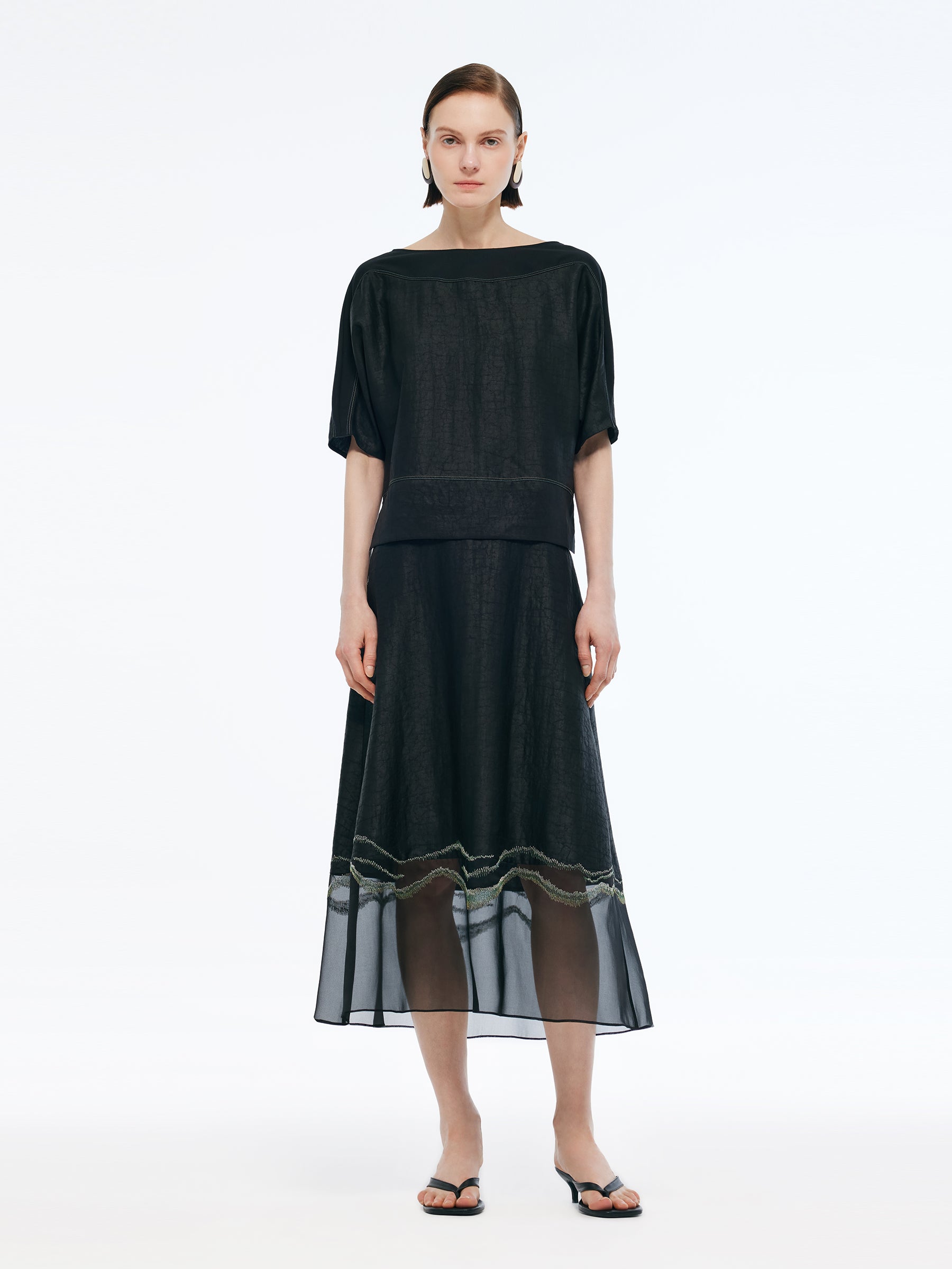 18MM Xiang Yun Silk Patchwork Women Top GOELIA