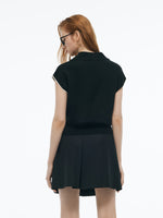 Tencel Blend Contrast Trim Women Knit Top GOELIA