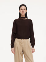 100% Wool Cut Out Women Sweater GOELIA