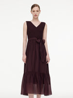 [Preview] Reversible A-Line Women Sleeveless Maxi Dress With Bowknot Ribbon GOELIA