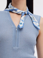 Tencel Blend Half-Zip Women V-Neck Knit Tank Top GOELIA