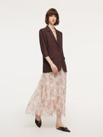 Linen Blend Women 3/4 Sleeve Blazer GOELIA