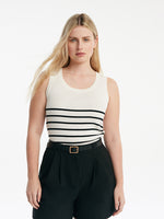 Acetate Cotton Knitted Striped Tank Top GOELIA