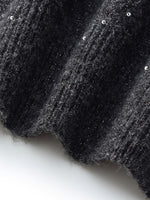 Sequins Beaded Round Neck Women Sweater GOELIA