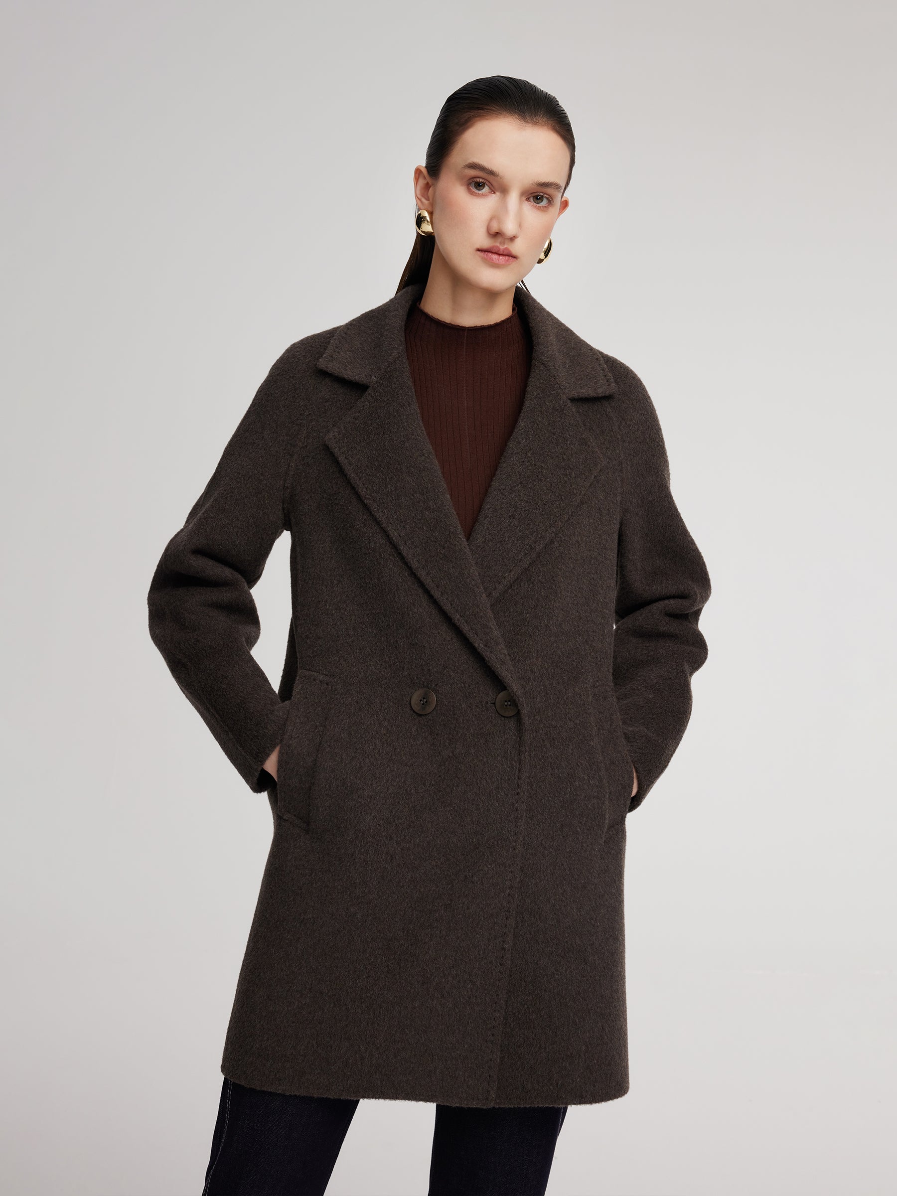 [Preview] Wool Camel Hair Blend Women Coat GOELIA
