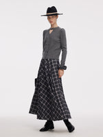 Plaid Women A-Line Skirt With Scrunchie GOELIA