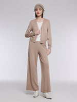 [Preview] Mock-Layered Knit Top And Pants Two-Piece Set GOELIA