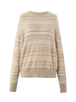 [Preview] Brushed Cashmere Wool Stripe Women Sweater GOELIA