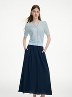 Pre-Order Lyocell Blend Jacquard Knit Top And Skirt Two-Piece Set GOELIA