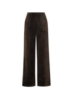 Velvet Ribbed Knit Women Loose Straight Leg Pants GOELIA