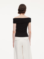 Lyocell Blend Off Shoulder Women Knit Top GOELIA