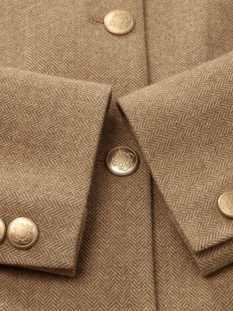 Washable Wool Vintage Jacket And Skirt Two-Piece Suit GOELIA