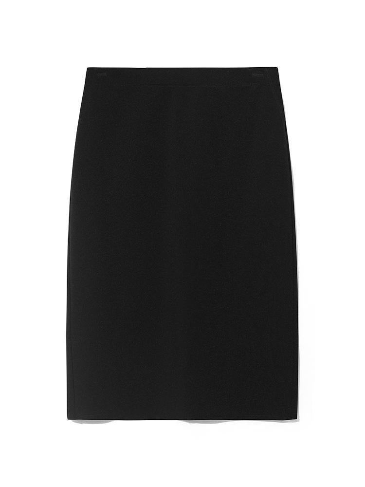 Black Stretchy Fleece Seamless Skirt GOELIA