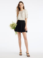 Round Neck Polka Dots Women Blouse GOELIA