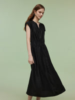 18MM Xiang Yun Silk Women Elastic Waist Maxi Dress GOELIA