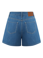 Rhinestone Denim A-Line Women Shorts GOELIA