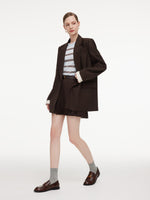 Relaxed H-Line Women Blazer With Detachable Cuffs GOELIA