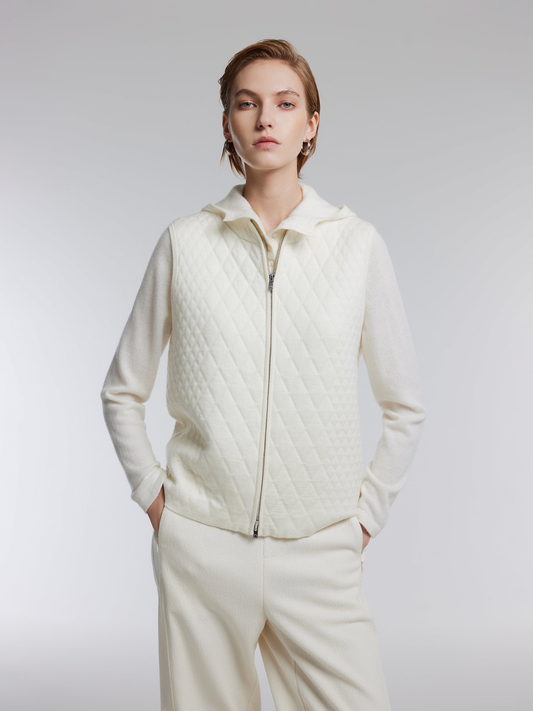 [Preview] Wool Blend Women Zip-Up Vest GOELIA
